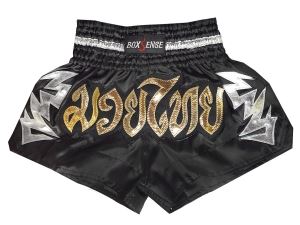 Boxsense Kids Muay Thai Fight Shorts : BXSKID-010-Black