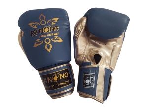 Kanong Muay Thai Training Boxing Gloves : "Thai Power" Navy/Gold