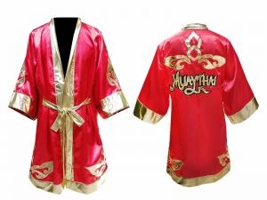 Kanong Kids Boxing Fight Robe : Red Lai Thai