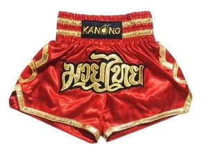 Kanong Muay Thai Kick Boxing Shorts : KNS-121-Red