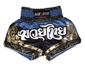 Boxsense Muay Thai Shorts : BXS-086-Navy