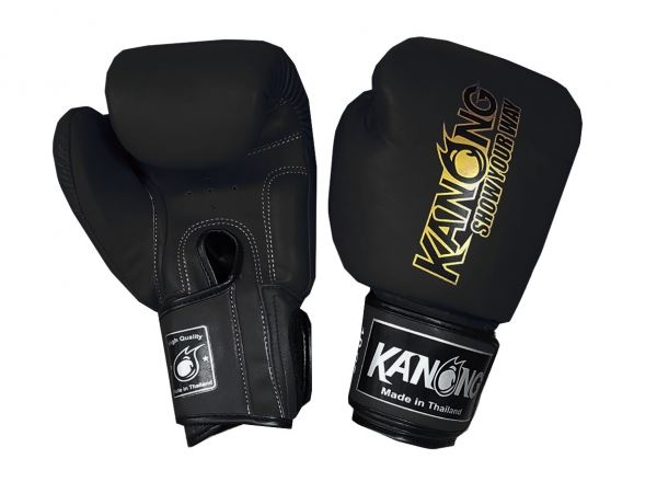 Kanong Kick Boxing Gloves : "Simple" Black
