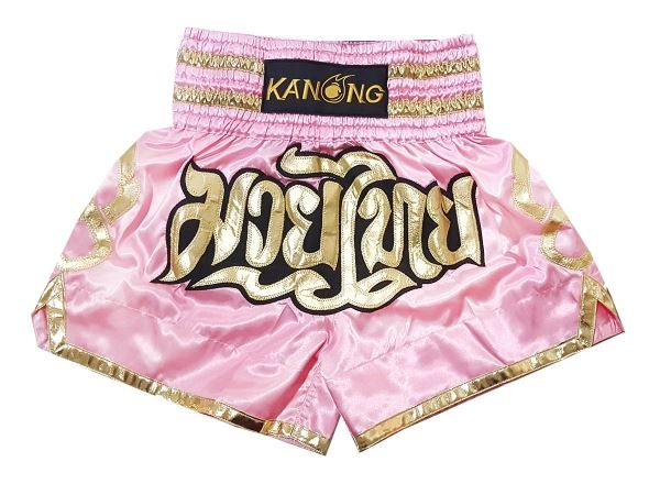 Kanong Pink Muay Thai Kick Boxing Shorts : KNS-121-Pink