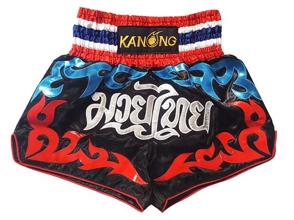 Kanong Muay Thai Kick Boxing Shorts : KNS-122-Black