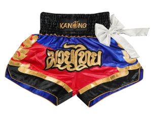 Kanong Muay Thai Kick Boxing Shorts : KNS-130-Blue-Red