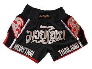 Kanong Retro Muay Thai Shorts : KNSRTO-207-Black