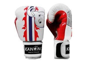 Kanong Muay Thai Boxing Gloves : "Elephant" White