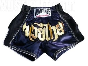 Lumpinee Women Retro Muay Thai Fight Shorts : LUMRTO-003-Navy-W