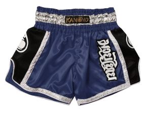 Kanong Retro Muay Thai Shorts : KNSRTO-208-Navy