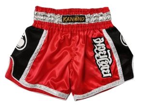 Kanong Retro Kids Muay Thai Shorts : KNSRTO-208-Red