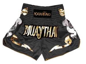 Kanong Muay Thai Kick Boxing Shorts : KNS-126-Black