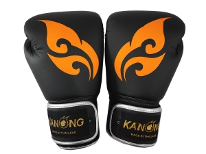 Kanong Microfiber Boxing Gloves : Thai Wing Black