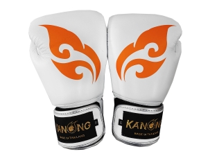 Kanong Microfiber Boxing Gloves : Thai Wing White