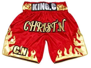 Custom Boxing Shorts : KNBXCUST-2070-Red