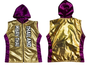Kanong Custom Boxing Hoodies / Walk in Hoodies : Gold/Violet Kanong Custom Boxing Hoodies / Walk in Hoodies : Gold/Violet