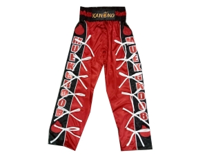 Custom made kickboxing pants : KNPANTS-005-Red-Black