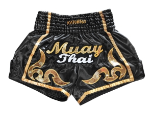 Kanong Retro Muay Thai Shorts : KNSRTO-232-Black