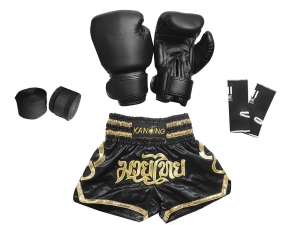 Kids Muay Thai Bundle set Boxing Kits : 121-Black