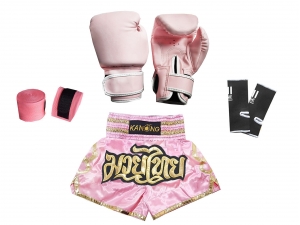 Kids Muay Thai Bundle set Boxing Kits : 121-Lightpink
