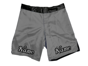 Custom design MMA shorts add name or logo : Grey