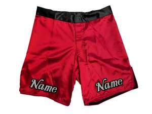 Custom MMA shorts with name or logo : Red