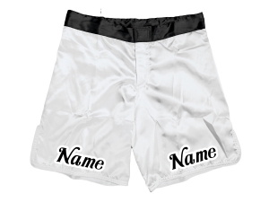 Custom design MMA shorts with name or logo : White