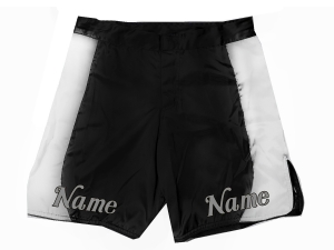 Custom design MMA shorts with name or logo : Black-White