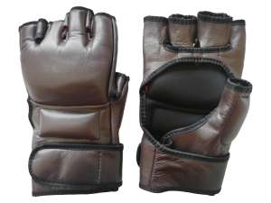 Custom MMA Grappling gloves : Brown