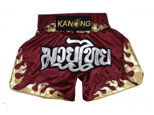 Kanong Muay Thai Shorts : KNS-145-Maroon