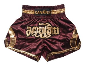 Kanong Muay Thai Shorts : KNS-144-Maroon