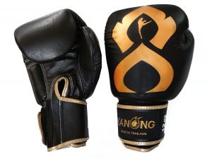 Kanong Real Leather Boxing Gloves : Black/Gold