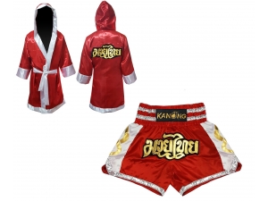 Customize Muay Thai Gown and Muay Thai Short Set : Red