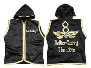 Kanong Custom Boxing Hoodies / Walk in Hoodies : KNHODCUST-001-Black-Gold