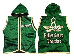 Kanong Custom Boxing Hoodies / Walk in Hoodies : KNHODCUST-001-Green-Gold