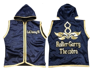 Kanong Custom Boxing Hoodies / Walk in Hoodies : KNHODCUST-001-Navy-Gold