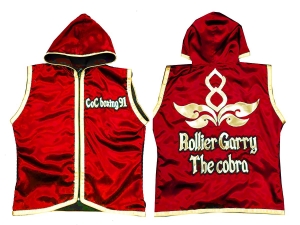 Kanong Custom Boxing Hoodies / Walk in Hoodies : KNHODCUST-001-Red-Gold