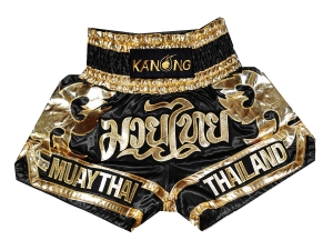 Kanong Kids Muay Thai Kick Boxing Shorts : KNS-136-Black-K