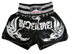 Lumpinee Kids Muay Thai Fight Shorts : LUM-050-Black-Silver-K