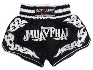 Boxsense Kids Muay Thai Shorts : BXS-076-Black-K