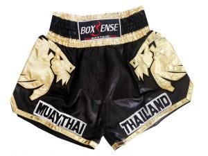 Boxsense Women Muay Thai Fight Shorts : BXS-303-Gold-W