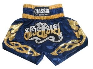Classic Muay Thai Kick Boxing Shorts : CLS-001-Navy