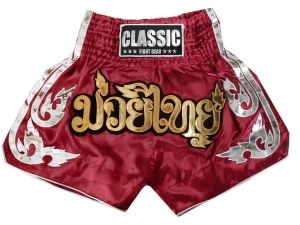 Classic Kick Boxing Shorts : CLS-015-Maroon