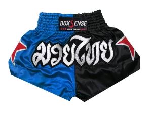 Boxsense Muay Thai Shorts : BXS-089-Blue-Black