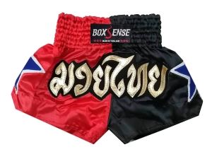 Boxsense Muay Thai Shorts : BXS-089-Red-Black