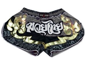 Boxsense Retro Muay Thai Shorts : BXSRTO-028-Grey