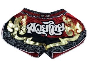 Boxsense Retro Muay Thai Shorts : BXSRTO-028-Red