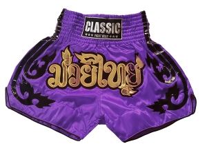 Classic Muay Thai Kick Boxing Shorts : CLS-016-Purple