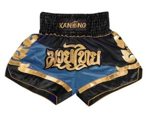 Kanong Muay Thai Kick Boxing Shorts : KNS-123-Black-Navy
