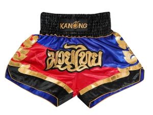 Kanong Muay Thai Kick Boxing Shorts : KNS-123-Blue-Red