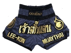 Customize Black Muay Thai Boxing Shorts : KNSCUST-1070